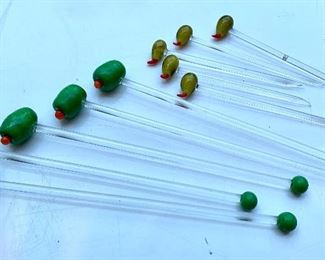 Item 285:  10 Glass cocktail stirrers: $22