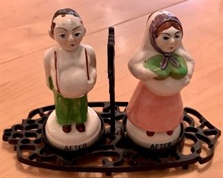 Item 271:  Vintage Before/after salt & pepper shakers: $20