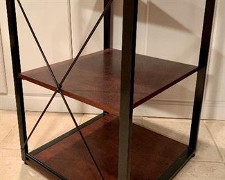 Item 129:  Wood & metal shelf - 20" x 20" x 30": $35