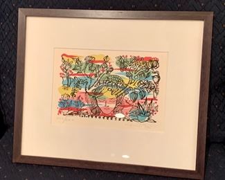 Item 113:  Framed lithograph (102/200) - 16" x 13.5": $75