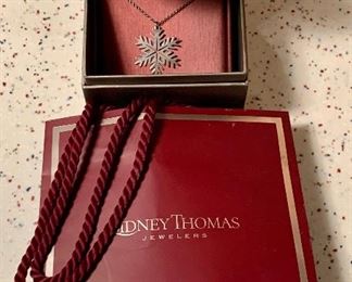 Item 111:  Sidney Thomas sterling snowflake necklace: $95