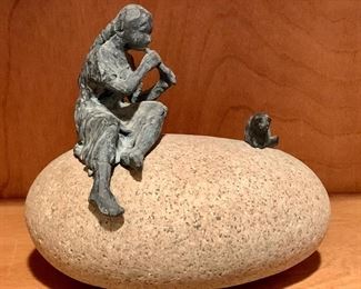 Item 140:  "Flute player & Cat" by Patricia Hilpert - 7": $28