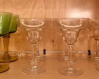 Item 219:  Margarita Glasses - 2 green and 6 traditional: $20