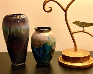 Item 157:  Ceramic vases: $25                                                                                   Small - 7"                                                                                                                   Large (signed) - 9"