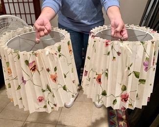 Item 210:  Lampshades with flower overlay