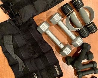 Lot of weights - lighter poundage and two sets of ankle weights: $25