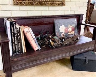 Bench made from an antique Eastlake bed.