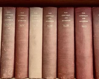 Collection of 'Nazi Conspiracy and Aggression' books.