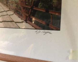 Signature on framed Judsonia Bridge print