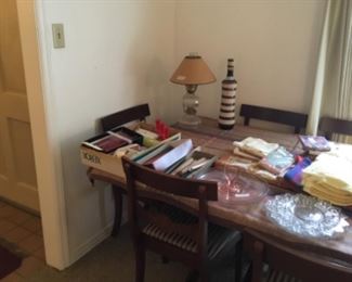 Dining room table with decor