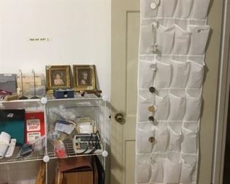 Cube shelf is for sale along with various items inside; like new shoe storage!
