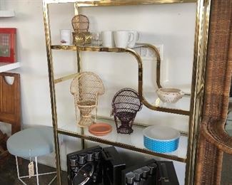 Brass Finish Shelving Unit GREAT FOR PLANT LOVERS Glass shelves