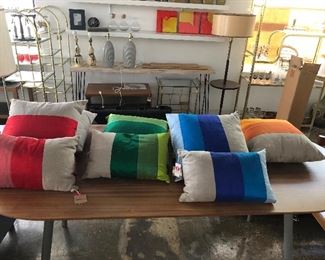 Pillows in Bright Geometric Patterns By Kissen Studio