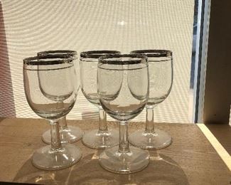 Wine Goblets Platinum Band $1.00 Each