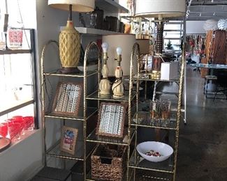 Chrome tone Shelving Unit & Contents