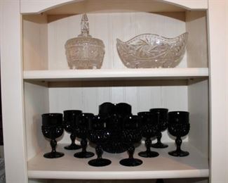 Clear Glass, Black Glassware set