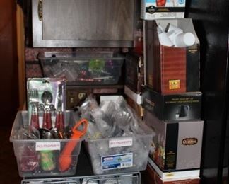 Flatware, knives, Keurig pods