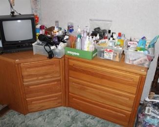 Corner cabinet, dresser, toiletries