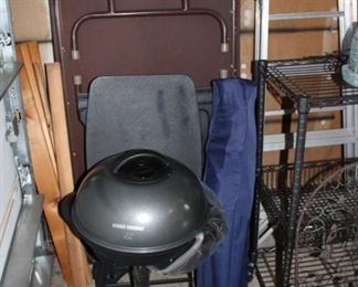 Folding banquet table, George Foreman grill 