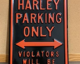 $30 - Harley Davidson Parking Sign (12" L x 18" H)
