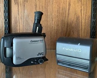 JVC Compact VHS Recorder, Polaroid Camera