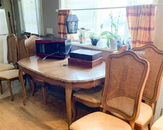 Dining Table & Chairs with Cane Backs