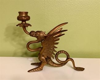 $18 - Brass Dragon Candlestick