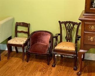 Antique Salesman Sample Chairs / Children's Chairs