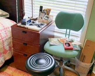 Office Chair, Stool, Small Chest / File Cabinet, Office Supplies