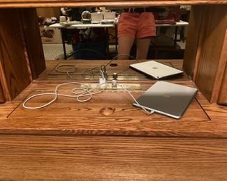 This head board even has built in electrical sockets. I know we all need those these days. Easy access to check out your text messages.