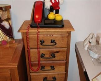 6 Drawer Cabinet, Mickey Mouse phone
