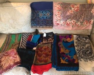 More scarves - lots of silk, one by Liberty