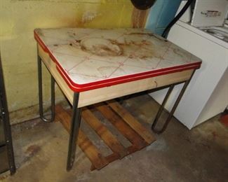 50's enamel table $75