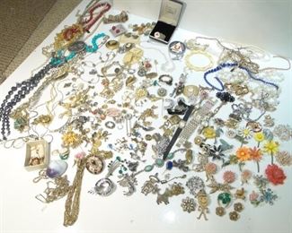 Costume Jewelry come and pick through or $150 for everything in all the pictures. There is some silver. All jewelry pending pick up as a lot.