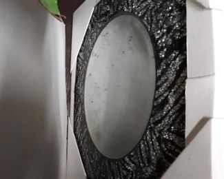 6 Black Silver Mosaic Mirrors