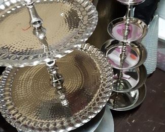 New 3 silver plated tier serving stands
