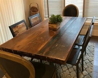 Beautiful Distressed Dining Table with 6 chairs