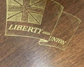 Authentic Hitchcock -Nichols Stone game table, Bicentennial Liberty Edition