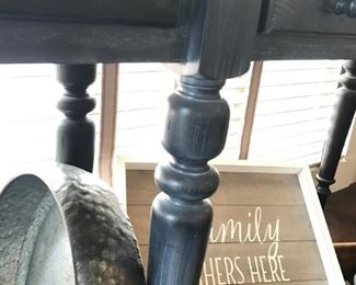 Long Deep Navy Sofa table