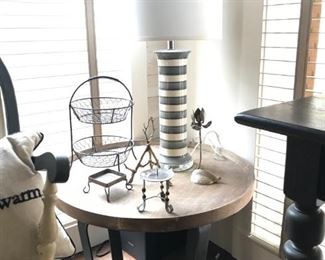 Round wood and metal Side table (Table SOLD)