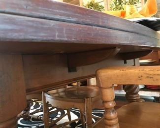 Extendable Dining Table with a grey wash finish and 6 fan-back chairs 