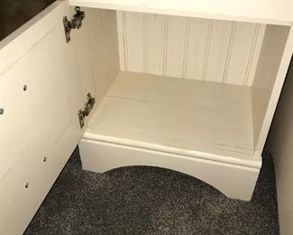 Pair of cream Book Case ends with glass front