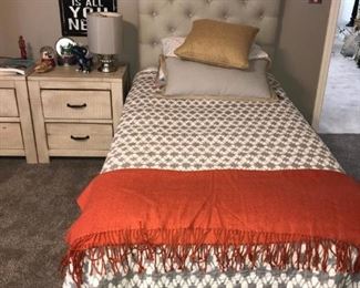 Extra long Twin bed with Birch Grey Headboard