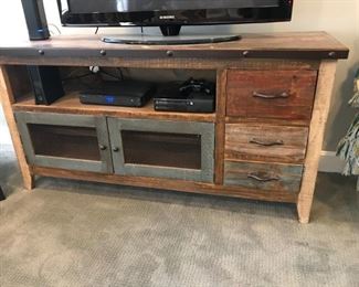 Bayshore Rustic Style Entertainment Center with plenty of storage (62" wide)