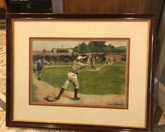 Framed Baseball Print by Yaul 