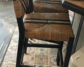 Pair of Seagrass Bar Chairs 