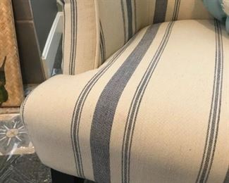 Cream and grey/blue Arm Chair