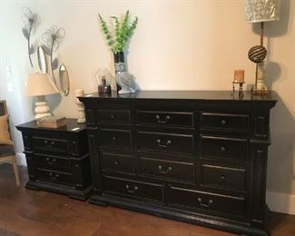 Black Dresser (SOLD)with a mirror and Night Table