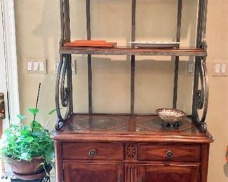 $695 Domain "Beaujolais" Bakers Rack & Hutch.  41"W x 18"D x 80"H.