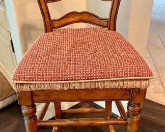 $300 Pair of French Country rush seat barstools 44.5"H x 17"D x19"W